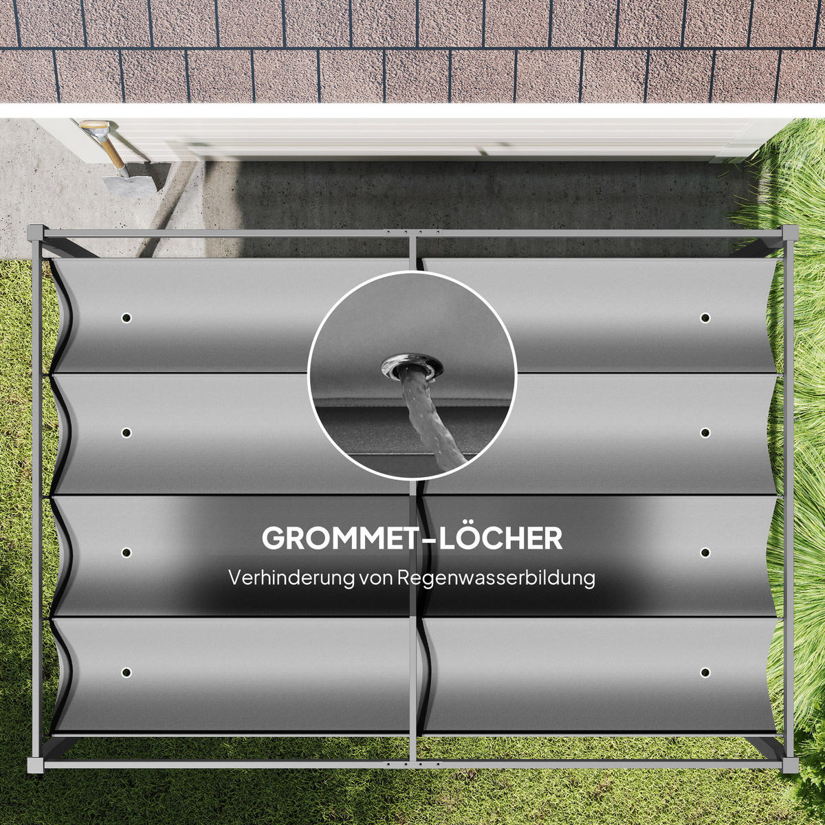 PERGOLA ca. 3 x 2 m als freistehender Gartenpavillon mit verstellbarem Dach und UV-Schutz, Terrassenüberdachung aus Metall, Grau - Grau, Metall (298/221/213cm)