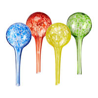 4xBEWÄSSERUNGSKUGEL - Multicolor, Glas (6/15/6cm) - Relaxdays