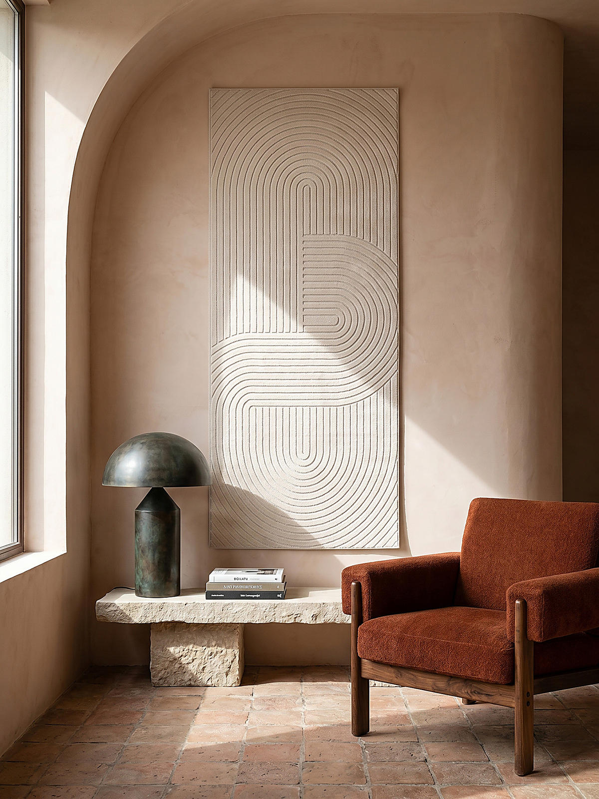 TEPPICH Outdoor Geometrisch MEZEN Polypropylen Creme 80 x 250 cm - Beige, Textil (80/250cm) - KADIMA DESIGN