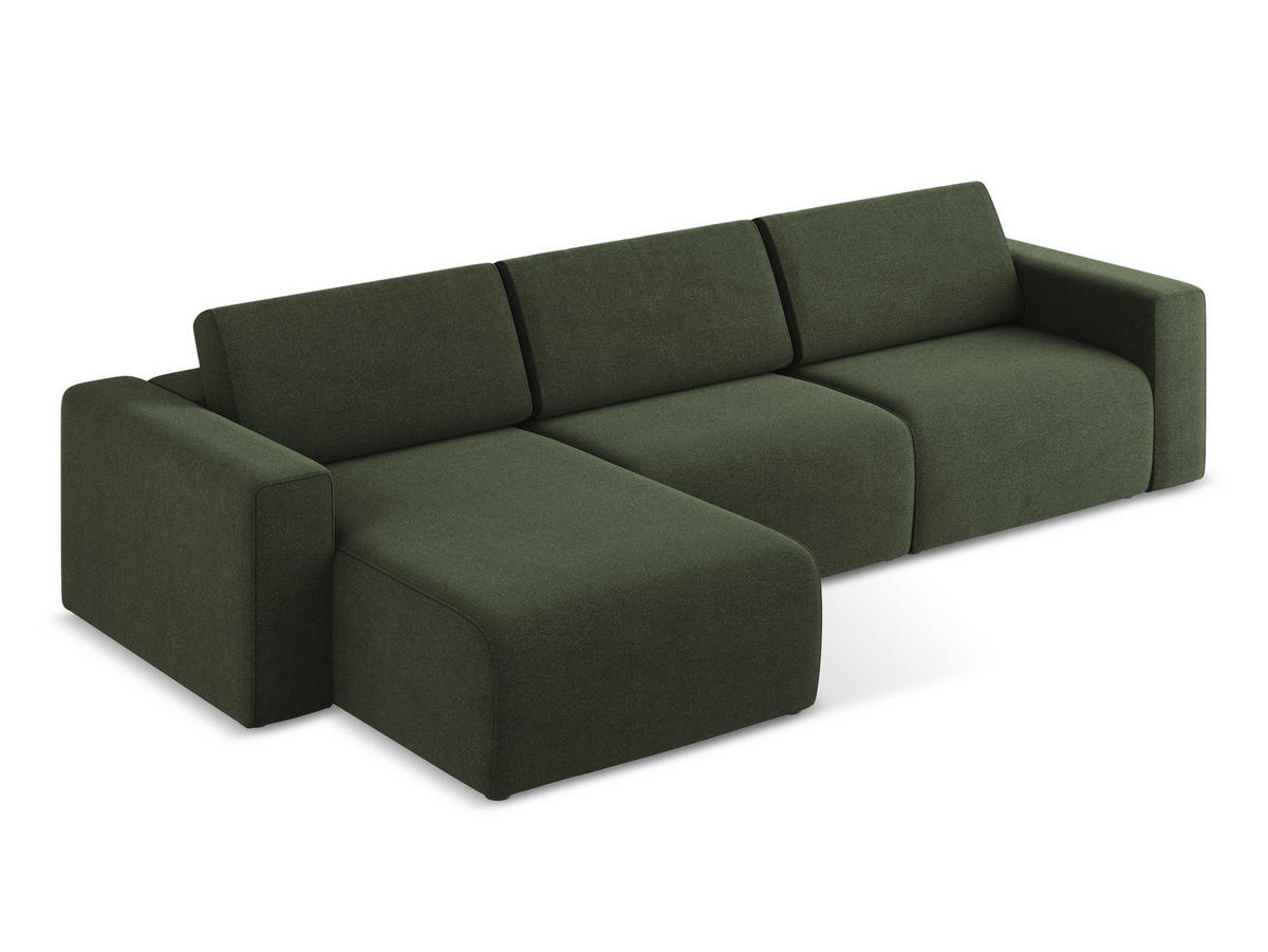 ECKSOFA Links Strukturstoff Stoff Grün - Blau/Schwarz, Kunststoff/Textil (167/314cm) - Makamii
