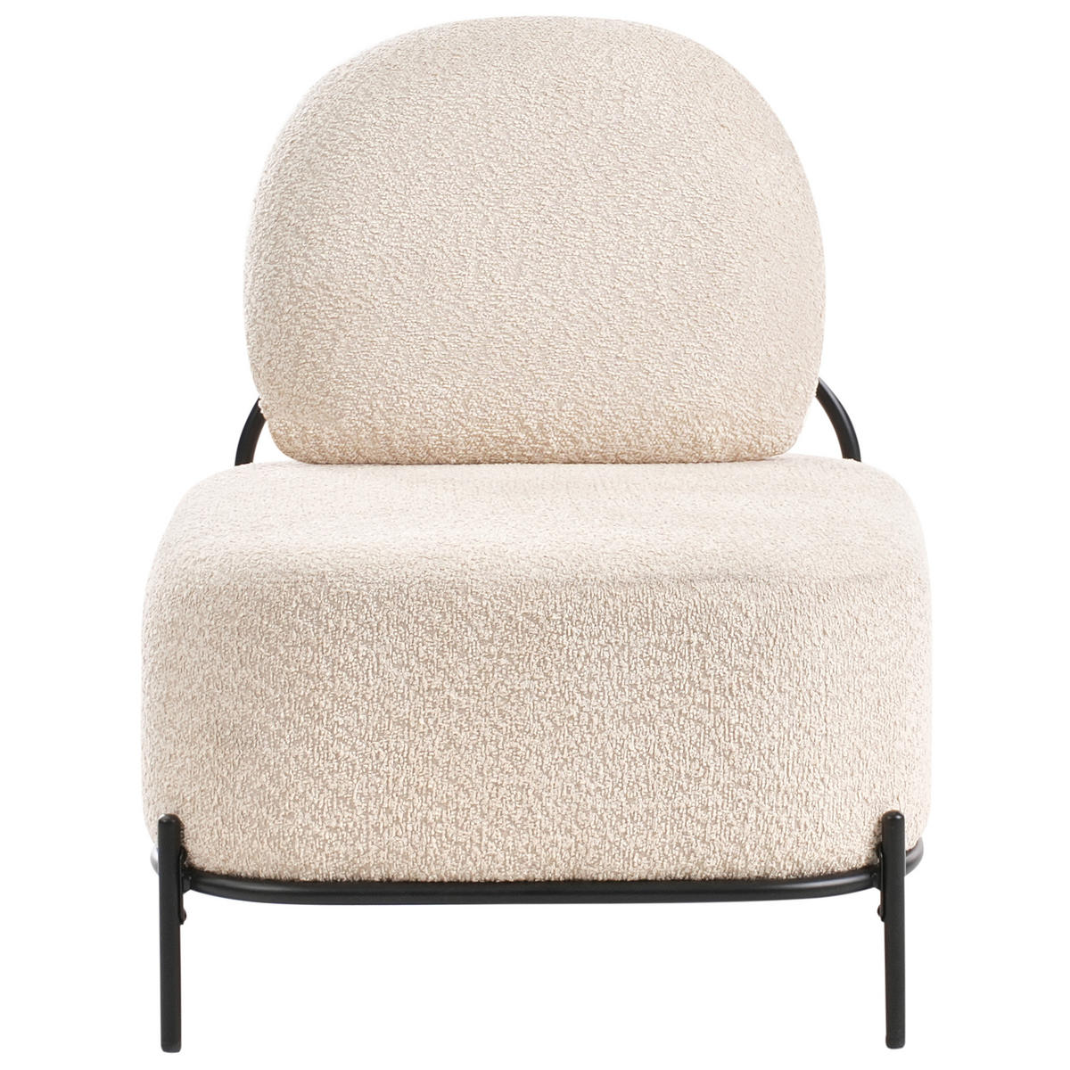 SESSEL Beige Lunde - Beige/Schwarz, Textil (67/81/74cm) - Beliani