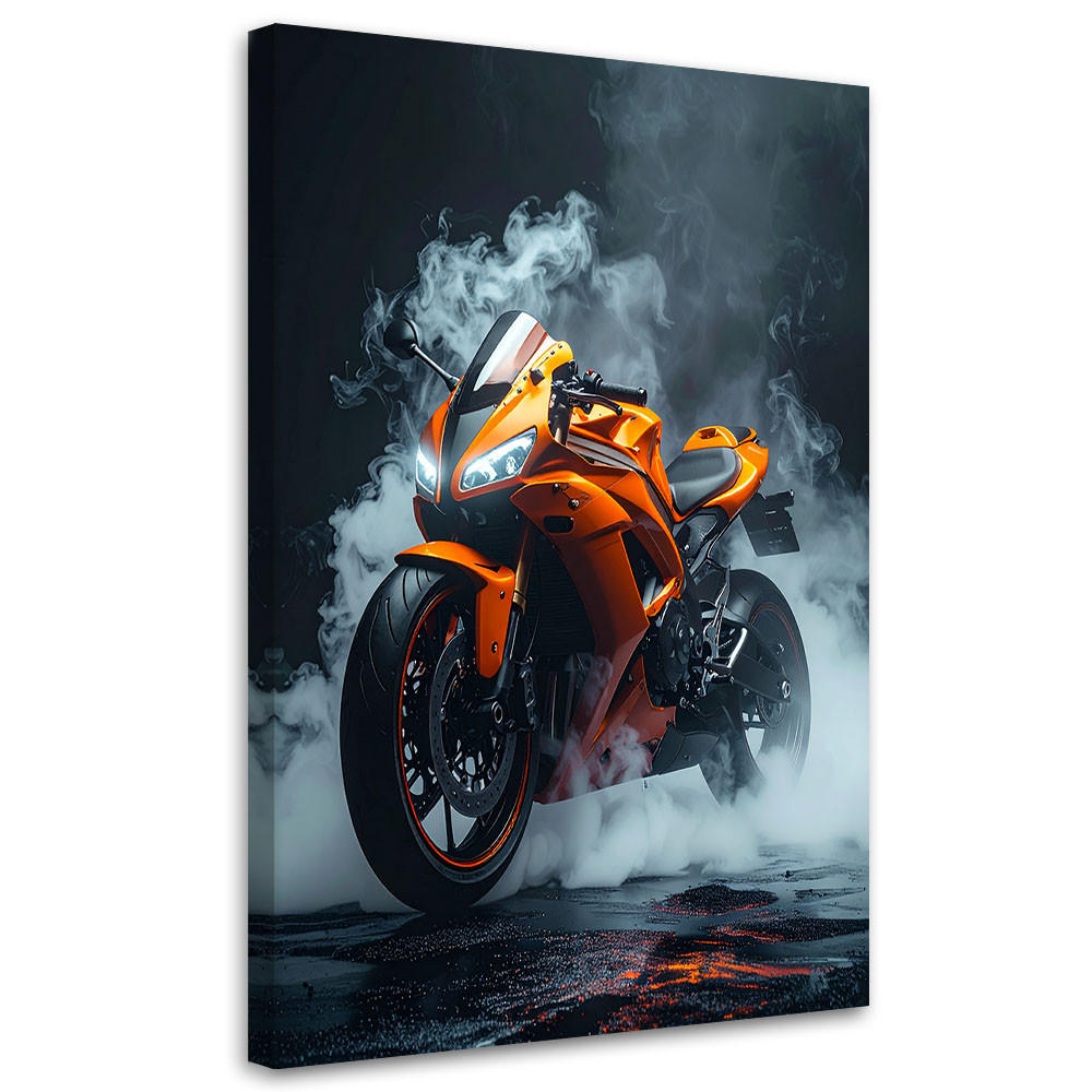 LEINWANDBILD Kraftfahrzeuge 80x120cm - Orange, Textil (80/120cm) - Feeby