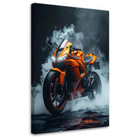 LEINWANDBILD Kraftfahrzeuge 80x120cm - Orange, Textil (80/120cm) - Feeby