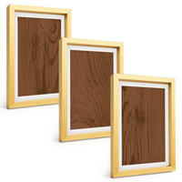 BILDER SET 3er Set - 20x30 cm Goldrahmen - Holzstruktur, Rinde, Minimalismus - Goldfarben, Kunststoff (20/30cm) - TULUP