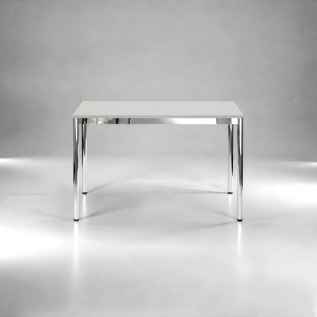 SCHREIBTISCH VST1 100 x 70 cm Lichtgrau – höhenverstellbar - Chromfarben/Grau, Holzwerkstoff (100/70/75.5cm) - Versee