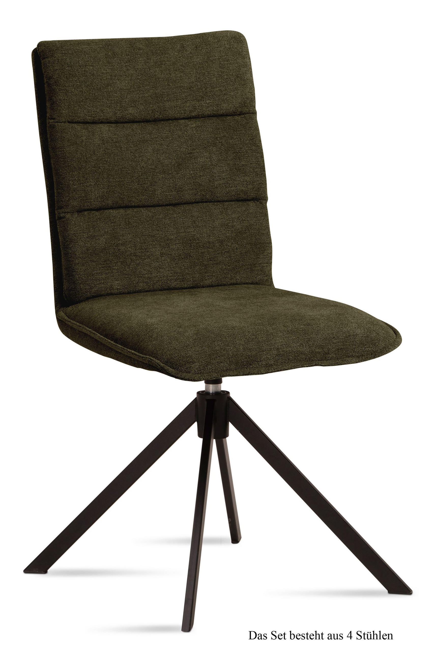 ESSZIMMERSTUHL drehbar (4er-Set) Dekava 47x92x60 Schwarz/Khaki - Dunkelgrün/Schwarz, Kunststoff (60/92/47cm) - 58aufmkessel