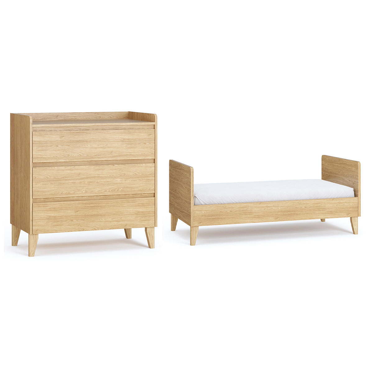 BABYZIMMER 2-teilig Muve Holz - Braun, Holzwerkstoff (143/90/75cm) - Petits-meubles