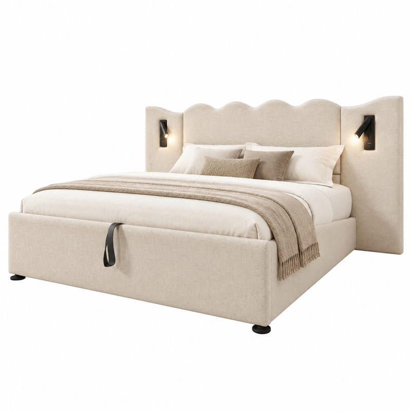 Beauniv Bett Beige 160x200 cm