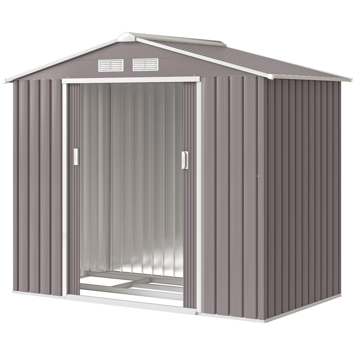 GARTENHAUS Grau 213.0/130.0/185.0cm - Grau, Metall (130/185/213cm)