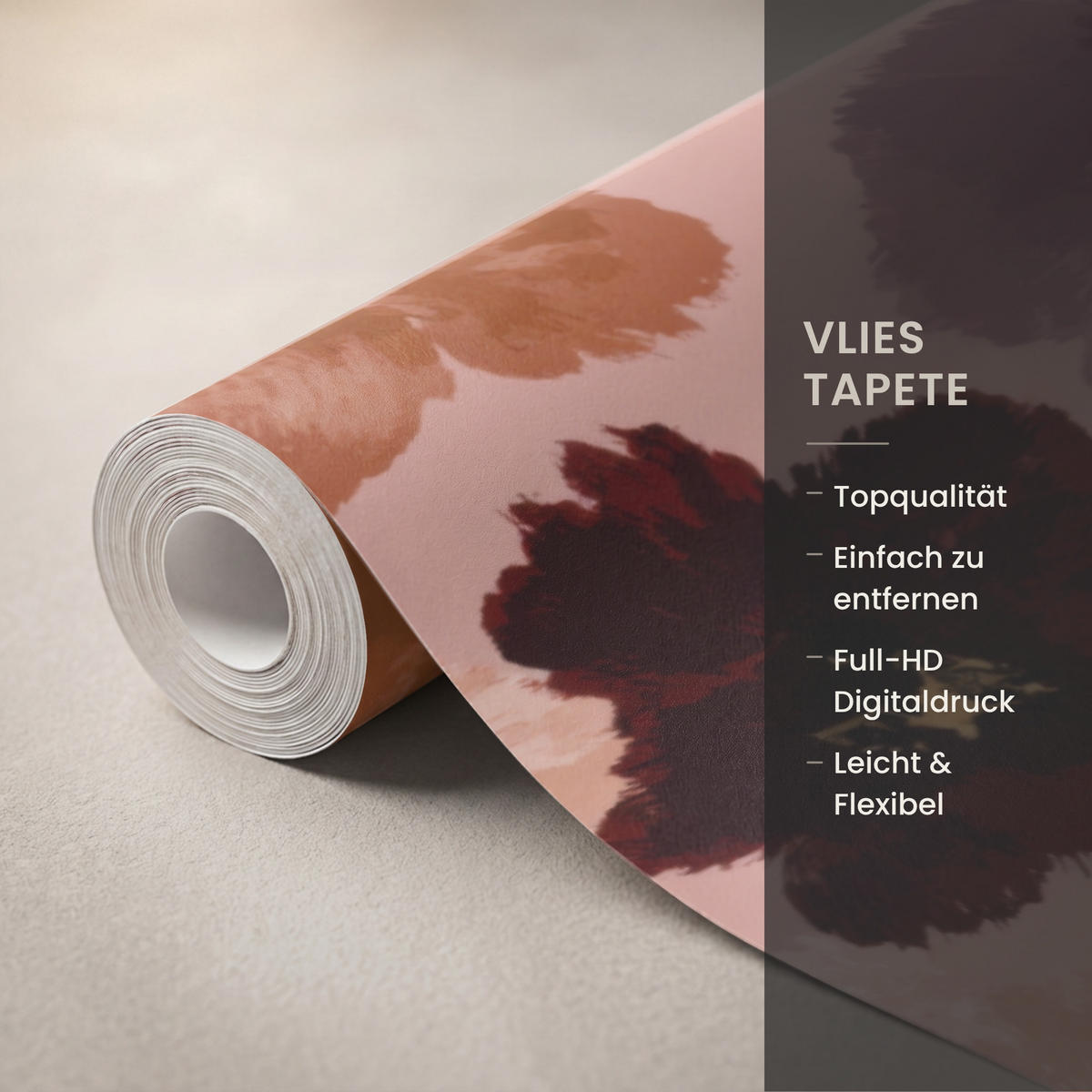 TAPETE - Blumen - Abstrakt - Erdtöne - 220x200 cm - Multicolor, Papier (220/200cm) - OnlyWow