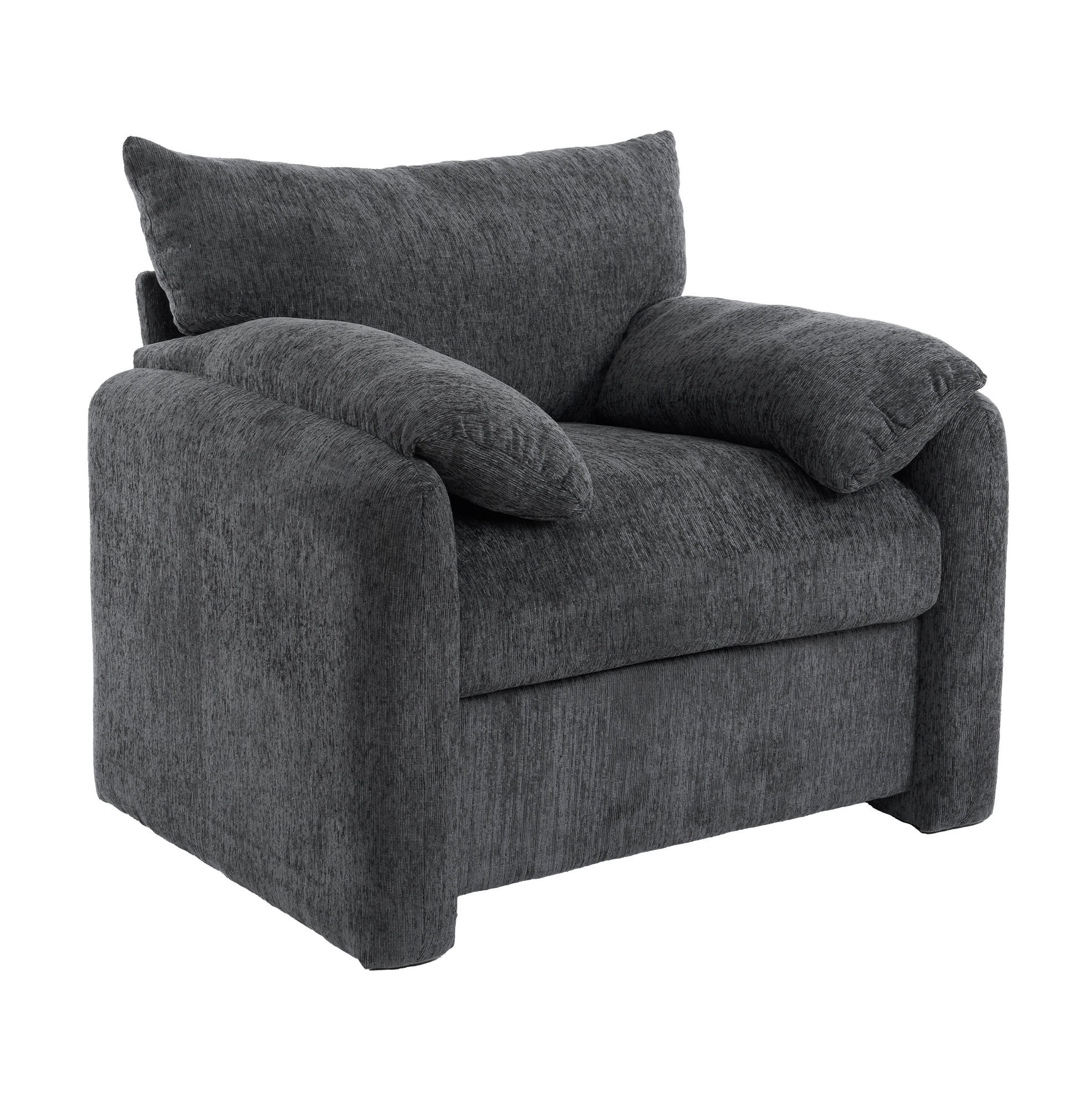SESSEL 96/82/84 cm Grau aus Chenille - Grau, Textil (82/84/96cm) - OKMYHOME