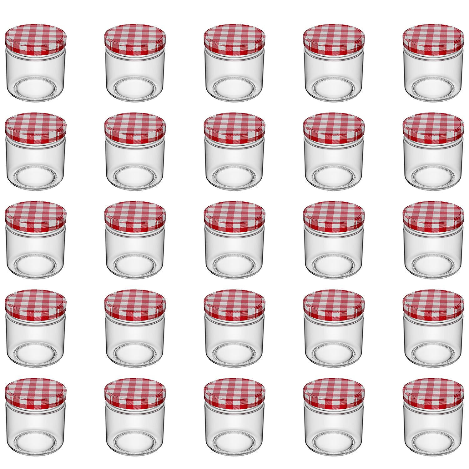 EINMACHGLÄSER mit Deckel (25 Stück) - Transparent, Glas (0.15L) - Intirilife