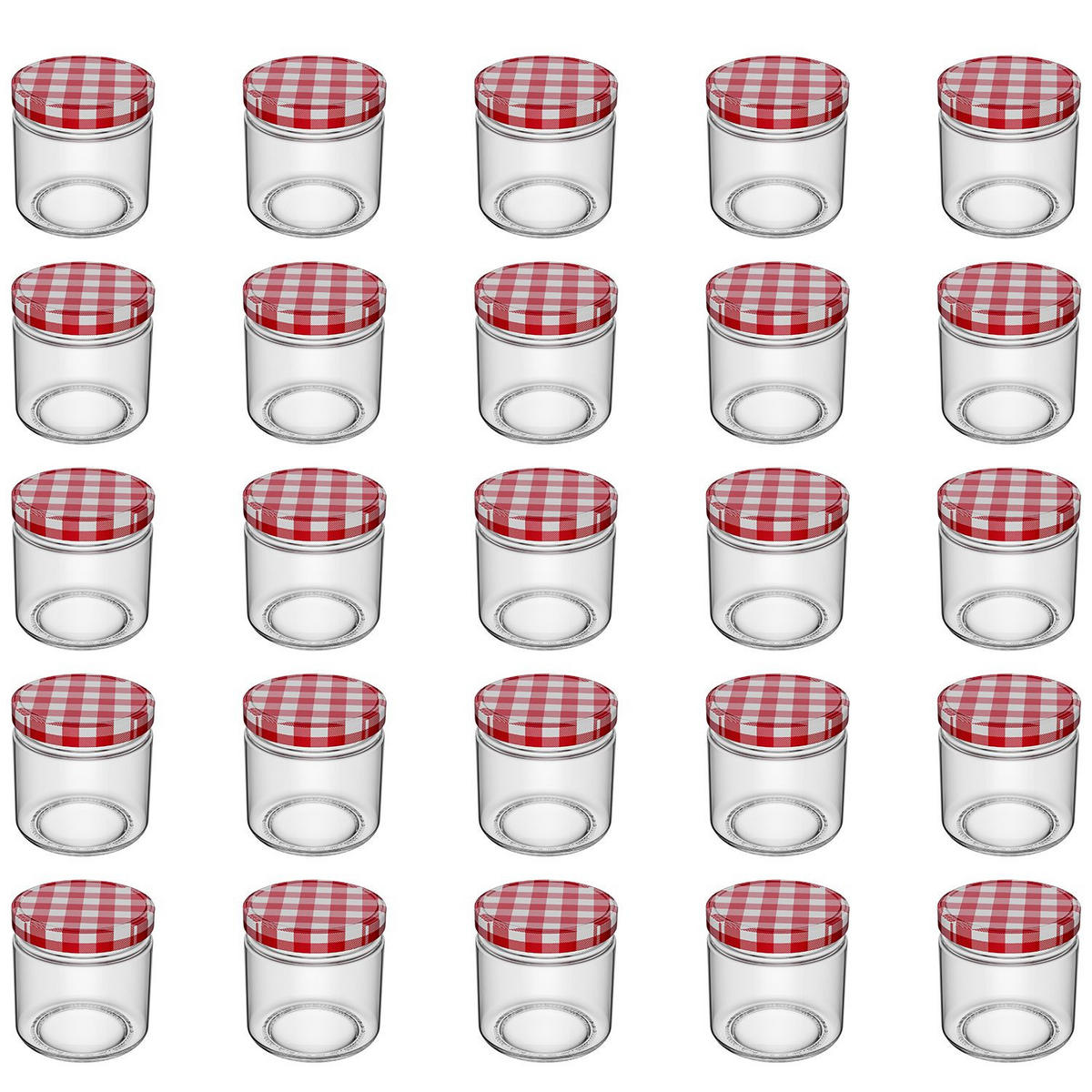 EINMACHGLÄSER mit Deckel (25 Stück) - Transparent, Glas (0.15L) - Intirilife