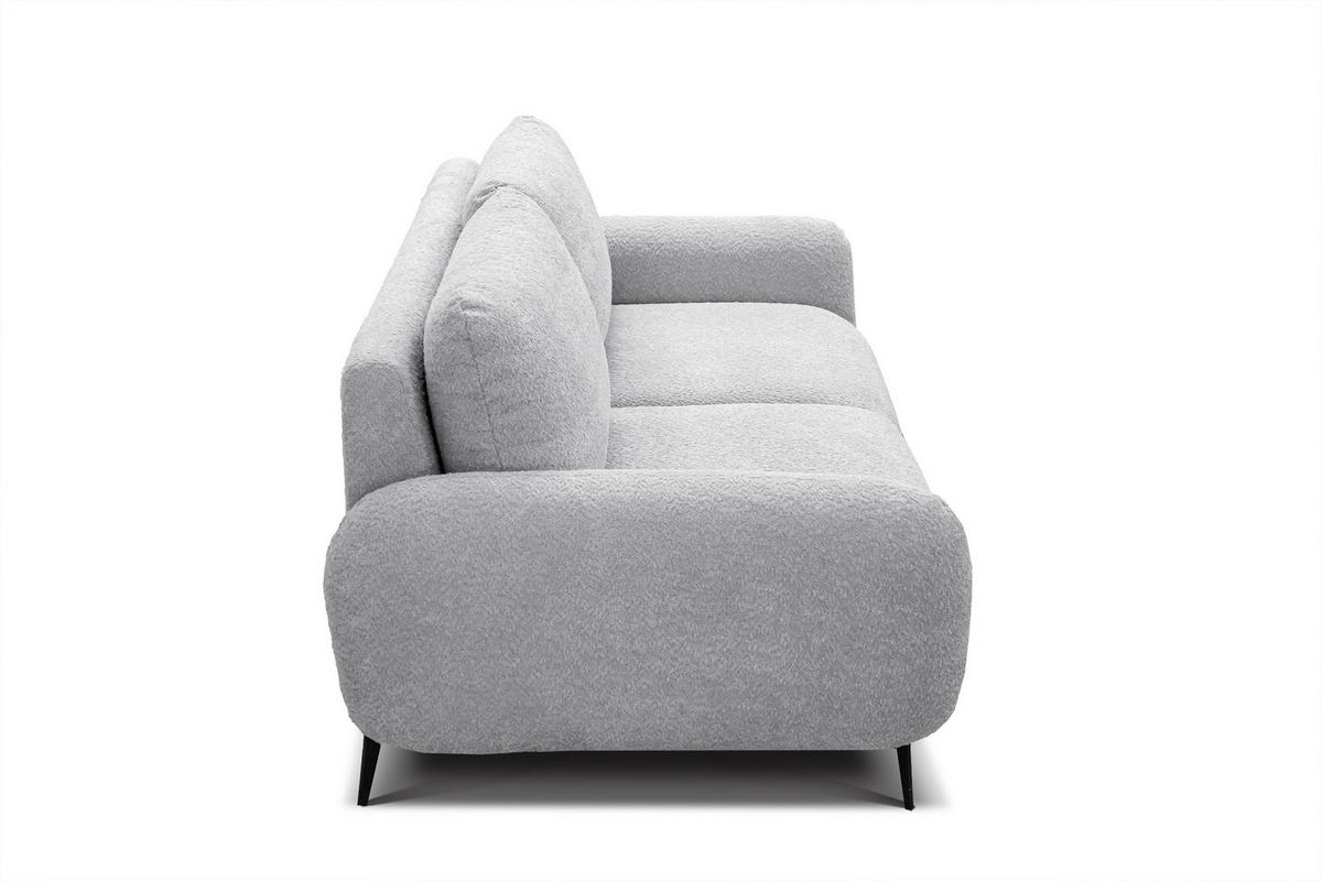 SOFA FEBE 2-Sitzer, hellgrau - Hellgrau/Schwarz, Holz/Textil (160/82/96cm) - Courtois Laville