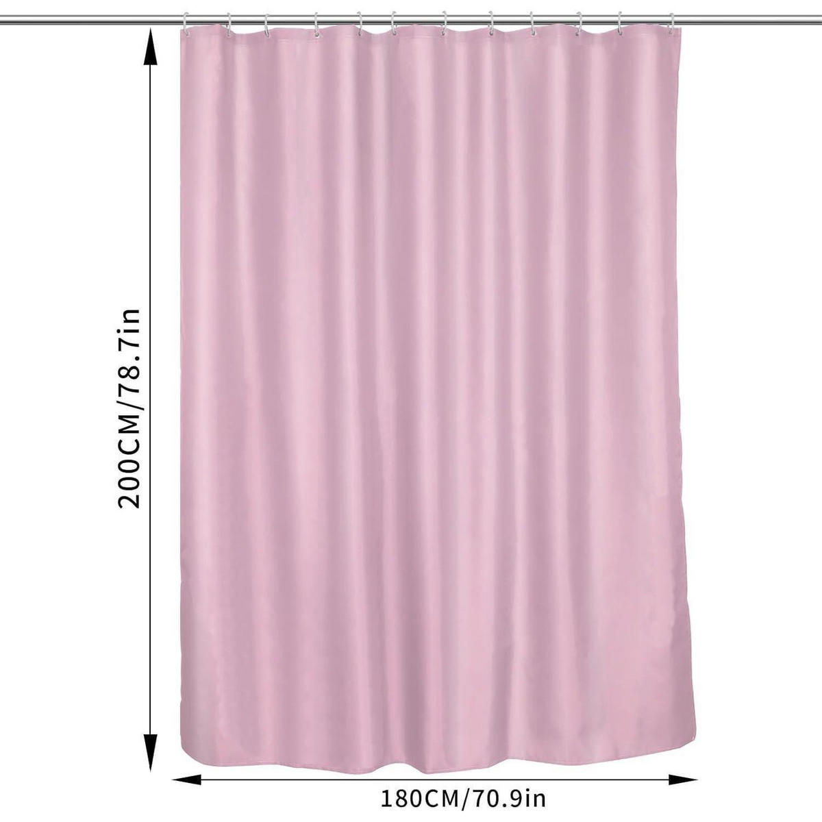 DUSCHVORHANG 180 x 200 cm Wasserdicht Schnelltrocknend Polyester Rosa - Rosa, Textil (180/200cm)