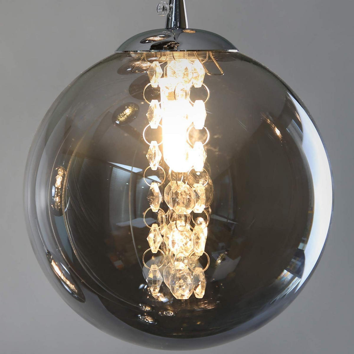 HÄNGELEUCHTE Energie 10-flammig 41/41/240 cm - Grau, Glas (41/41/240cm) - Nettlife