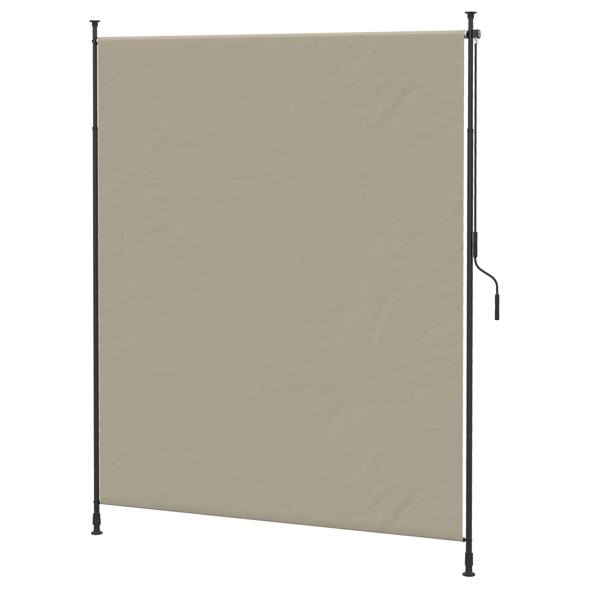 MARKISE, Dunkelgrau, Aluminium, Eisen, Polyester - Sandfarben, Metall (3.8/305/200cm) - Outsunny