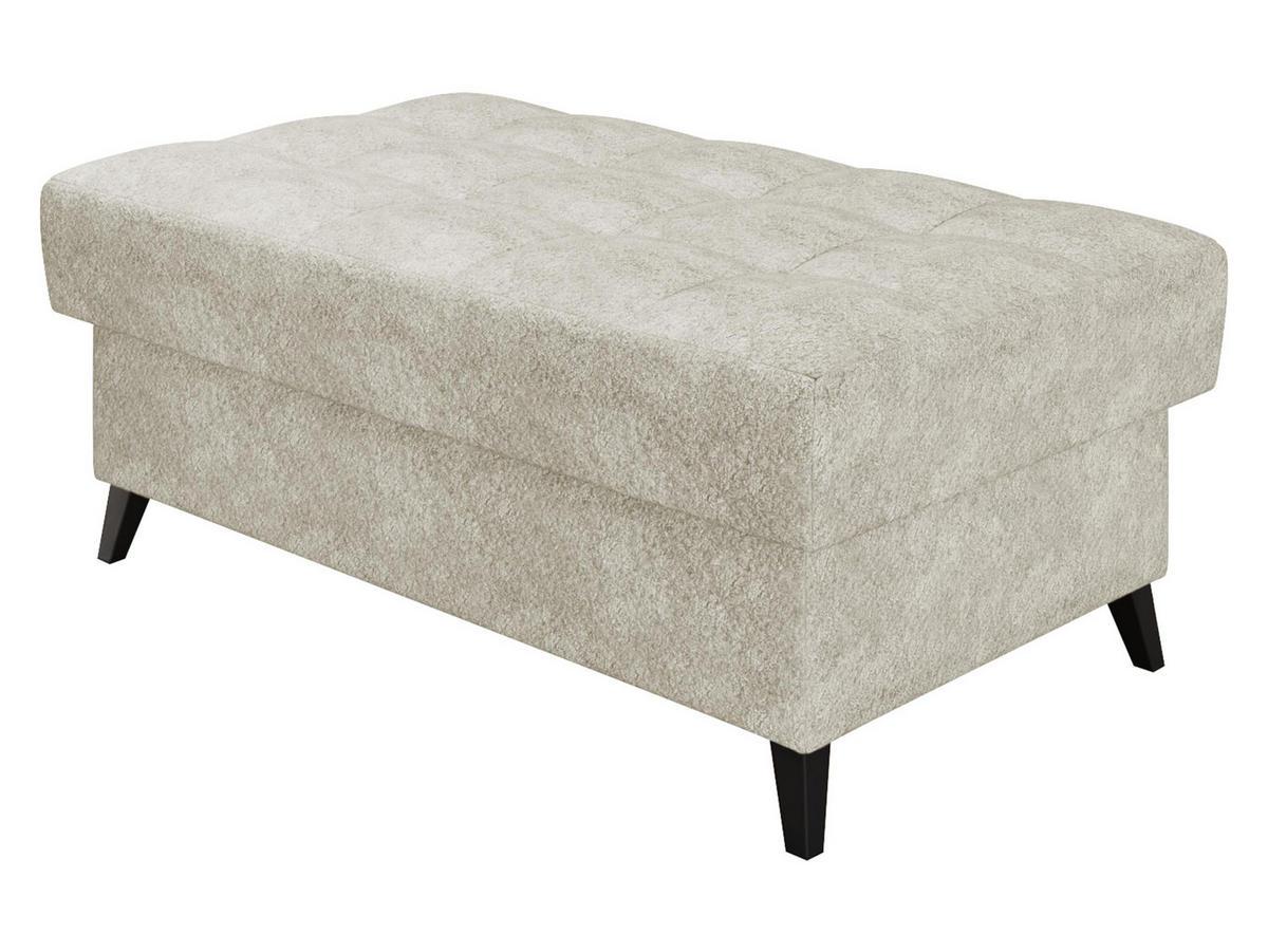 POLSTERHOCKER Nord - Ecru/Schwarz, Holz/Textil (106/44/67cm) - MIRJAN24