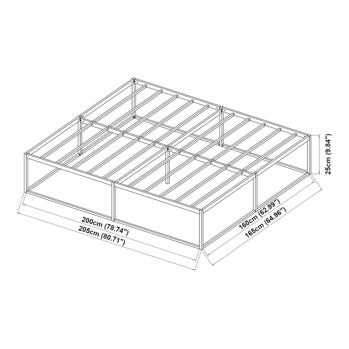 METALLBETT Trerunta - Schwarz, Metall (160/200cm) - [en.casa]