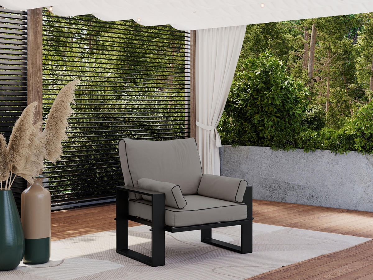 GARTENSESSEL Elba - Grau - Grau, Textil (98/90/87cm) - MKS