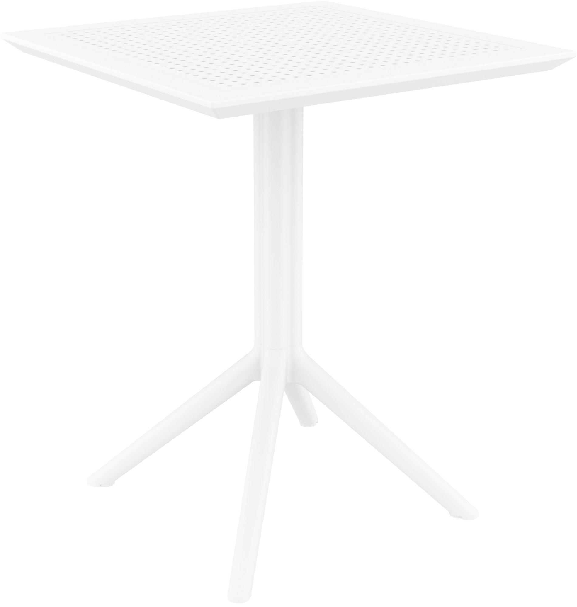GARTENTISCH eckig 60/60/74 cm Kunststoff weiß - Weiß, Kunststoff (60/60/74cm) - CLP