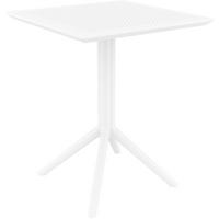 GARTENTISCH eckig 60/60/74 cm Kunststoff weiß - Weiß, Kunststoff (60/60/74cm) - CLP