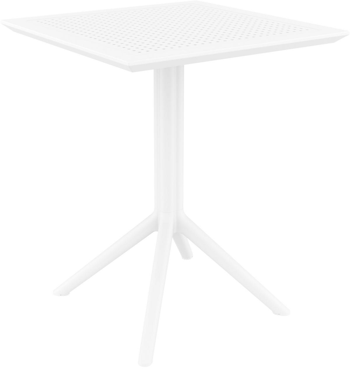 GARTENTISCH eckig 60/60/74 cm Kunststoff weiß - Weiß, Kunststoff (60/60/74cm) - CLP