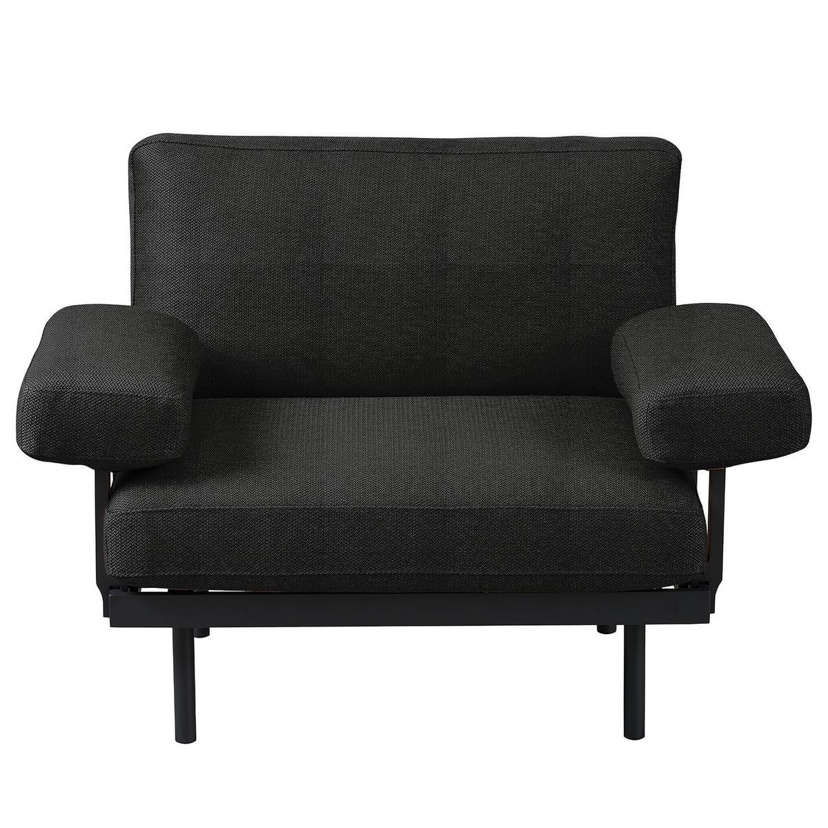 OUTDOOR-SESSEL - Schwarz, Textil/Metall (112/80/84cm) - home24