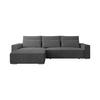 ECKSOFA Alice mit Bettkasten und Schlaffunktion, Cordstoff in L-Form - Dunkelgrau, Textil (289/184cm)