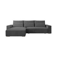 ECKSOFA Alice mit Bettkasten und Schlaffunktion, Cordstoff in L-Form - Dunkelgrau, Textil (289/184cm)