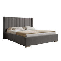 POLSTERBETT PAMBRIA 140x200 cm, Grau - Silberfarben, Textil (200/140cm) - Fedve