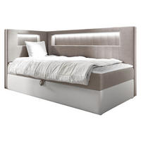 BOXBETT Gold Junior 3, Seite zum Öffnen des Bettkastens: Links - Creme/Weiß, Holz (100/200cm) - MIRJAN24