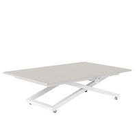 COUCHTISCH ARIA 120-160/80 cm, Höhenverstellbar, Weiß / Kaschmir - Kaschmir/Weiß, Holzwerkstoff/Metall (120/80/38cm) - Idohome