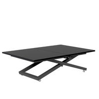 COUCHTISCH ARIA 120-160/80 cm, Höhenverstellbar, Schwarz - Schwarz, Holzwerkstoff/Metall (120/80/38cm) - Idohome