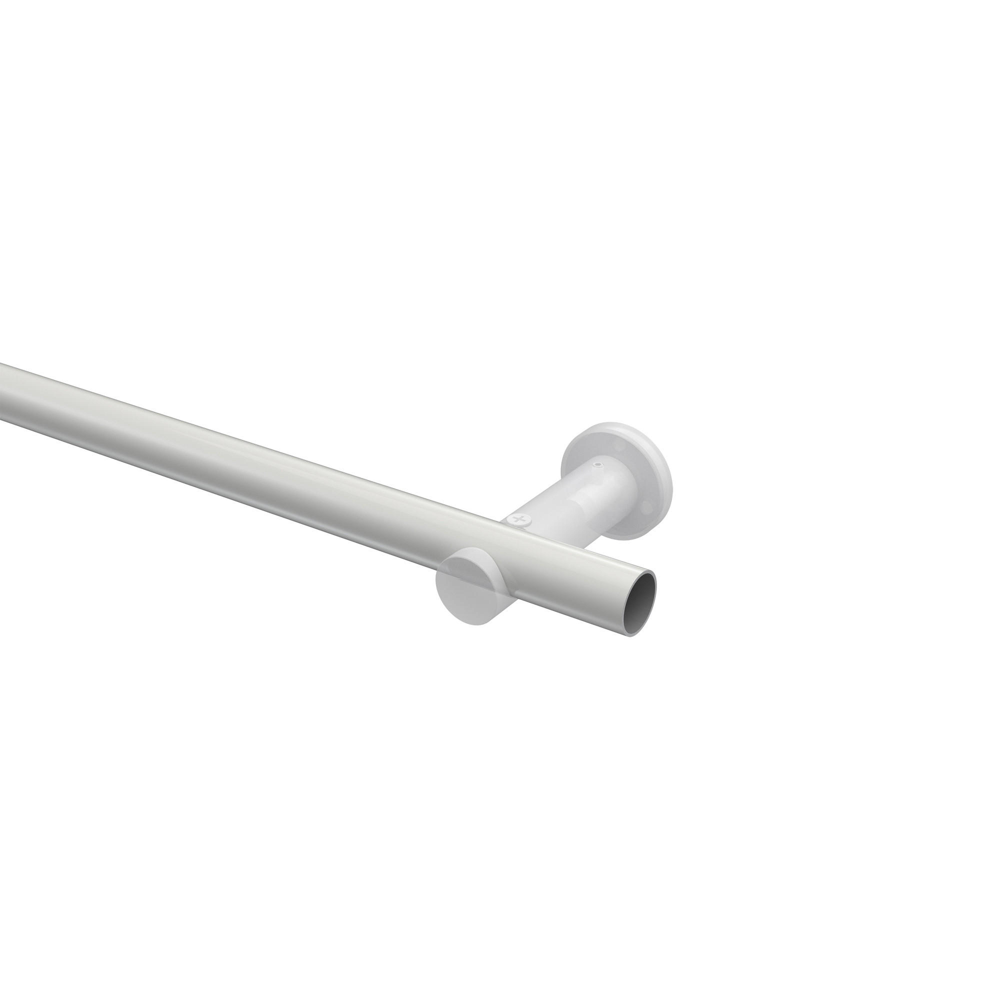 GARDINENSTANGE Platon Santo 280 cm (geteilt in 2 x 140 cm), 1-läufig (ohne Ringe), 20 mm Ø Weiß - Weiß, Metall (280cm) - INTERDECO