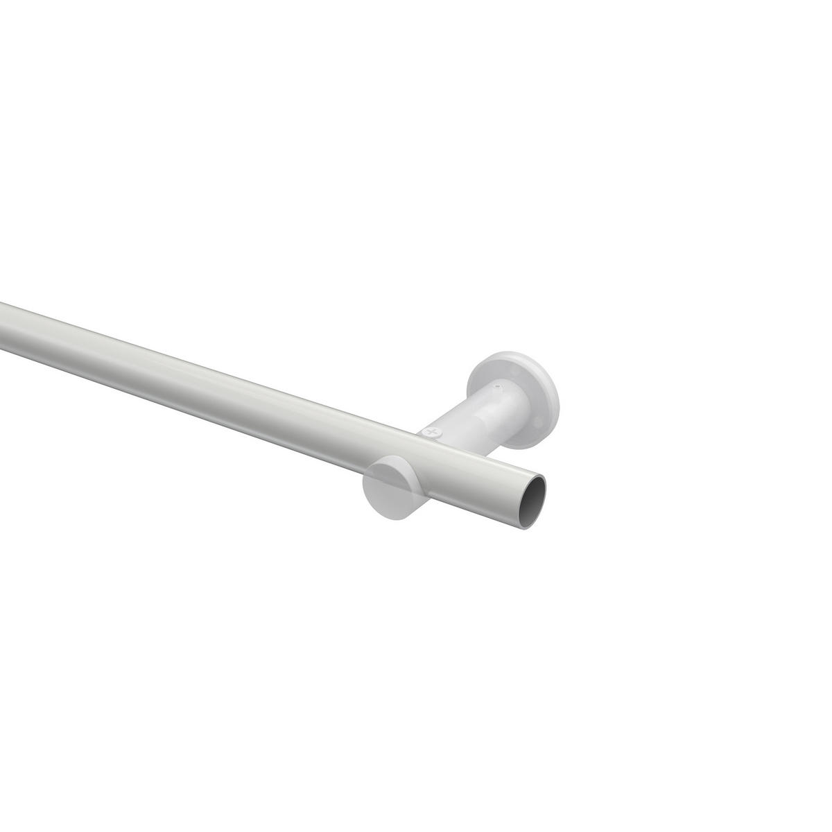 GARDINENSTANGEN-SET Platon Luino 480 cm (geteilt in 3 x 160 cm), 1-läufig (ohne Ringe), 20 mm Ø Weiß - Weiß, Metall (480cm) - INTERDECO
