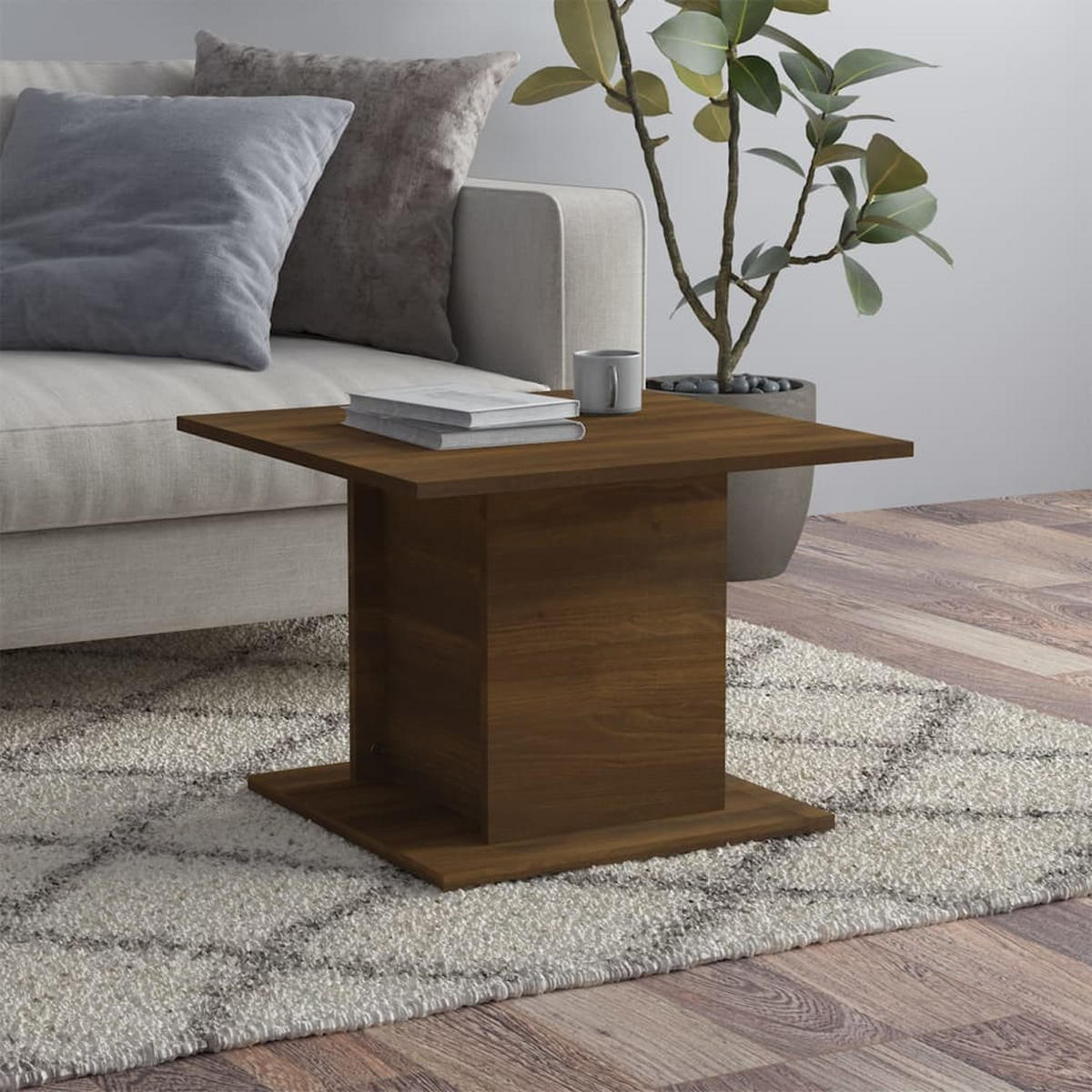 COUCHTISCH Braun Eichen-Optik 55,5x55,5x40 cm Holzwerkstoff - Braun, Holzwerkstoff (55.5/55.5/40cm) - furnicato
