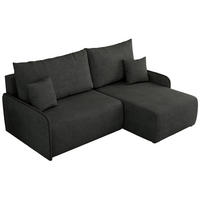 ECKSCHLAFSOFA ARPA L Dunkelgrau Struktur - rechts - Dunkelgrau/Schwarz, Kunststoff/Textil (150/198cm) - MKS