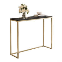 KONSOLENTISCH LORA 100/30/80 cm Gold / Schwarz matt - Goldfarben/Schwarz, Metall (30/100/80cm) - Idohome