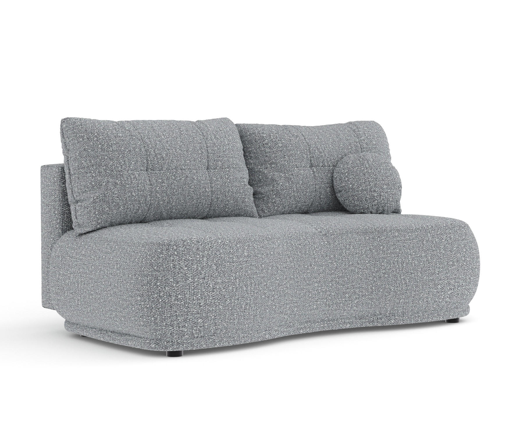 SCHLAFSOFA Cirrus Grau Plüschstoff - Schwarz/Grau, Holz/Holzwerkstoff (206/95/105cm) - Maison de Reve