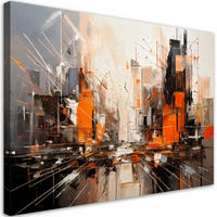 LEINWANDBILD Abstraktion 30x20cm - Orange, Textil (30/20cm) - Feeby