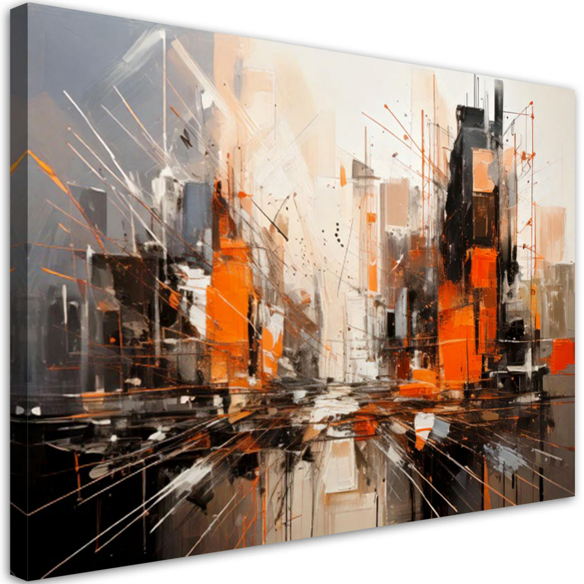 LEINWANDBILD Abstraktion 30x20cm - Orange, Textil (30/20cm) - Feeby