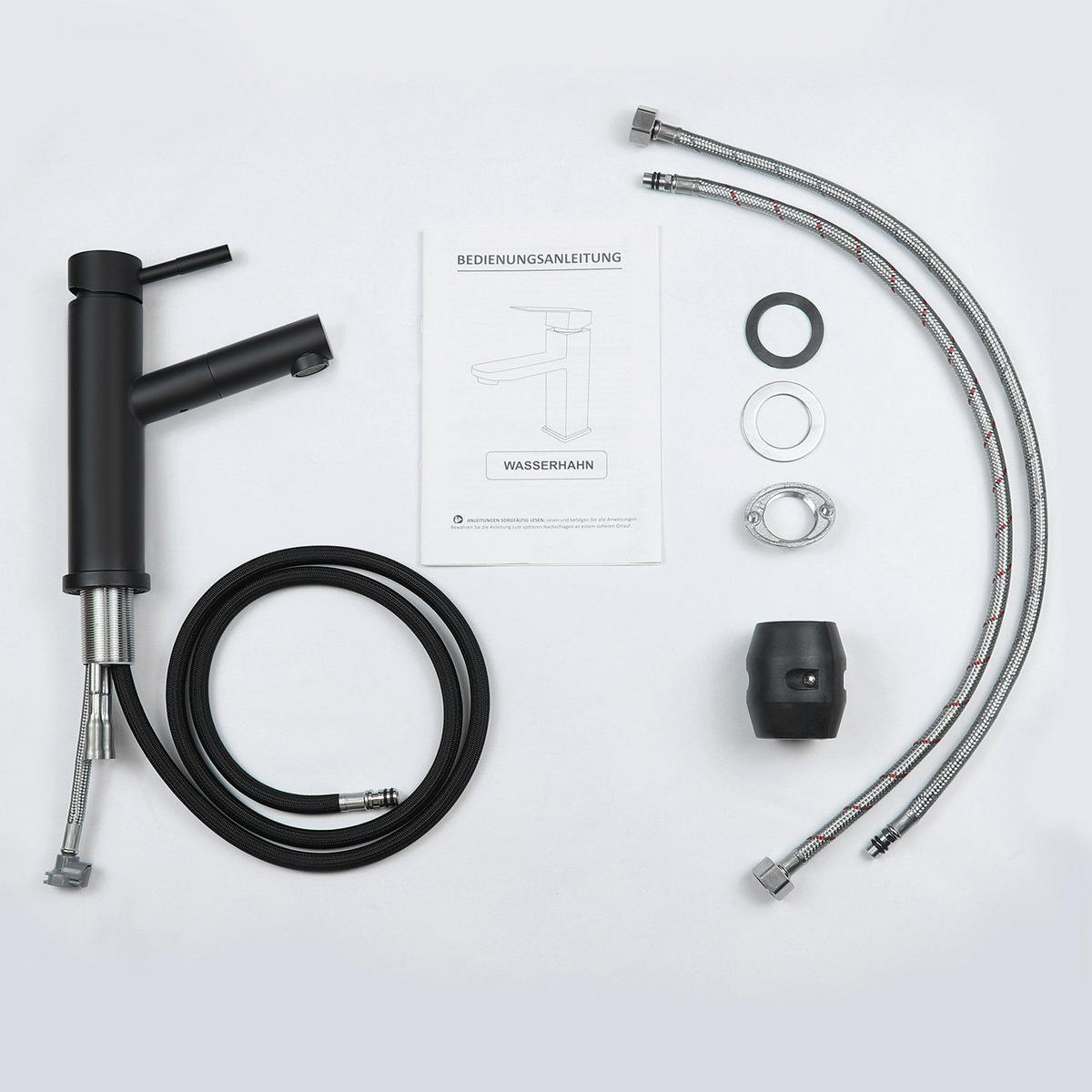 WASCHTISCHARMATUR ZYCT 5/12.5/20 cm - Schwarz, Metall (12.5/20.5/5cm) - ZMH
