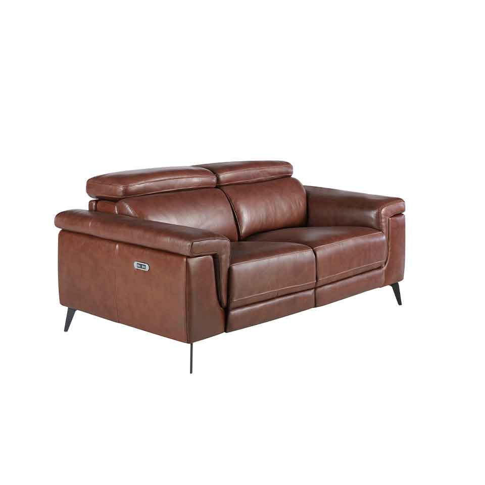 SOFA 2-SITZER Cognacbraun Schwarz 170/103/99 cm - Schwarz/Braun, Leder (170/99/103cm) - ANGEL CERDA