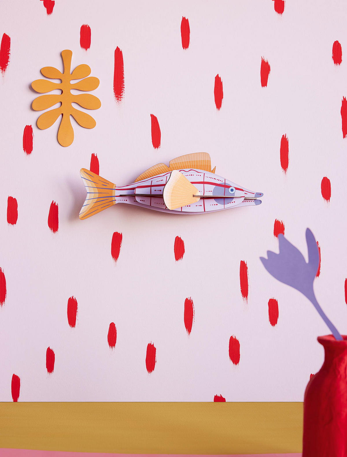 WANDDEKO Kreativer Fisch 8/8.5 cm - Multicolor, Wellpappe (8/8.5/26cm) - KUNSTLOFT