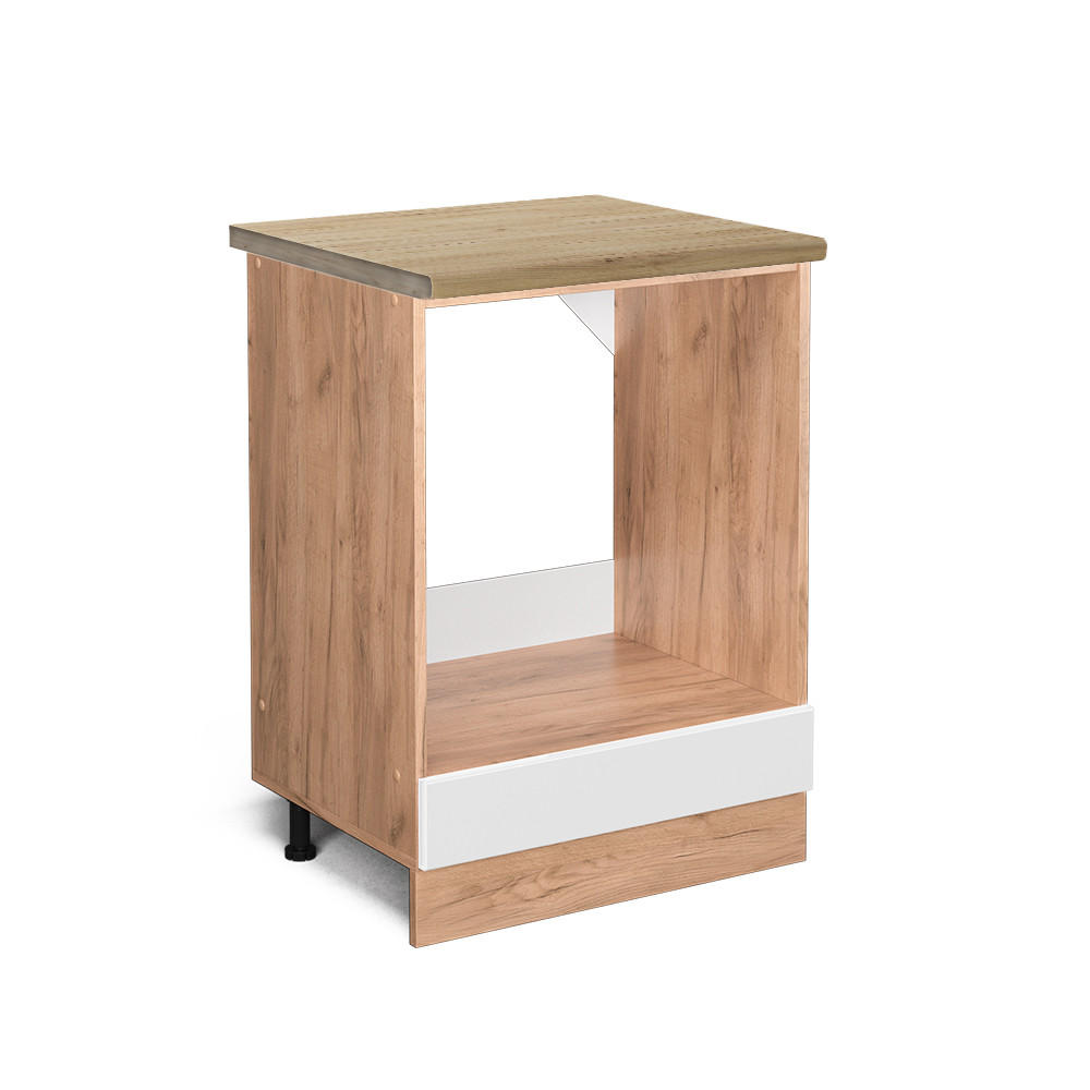 Vicco Herdumbauschrank Weiß Hochglanz, Eiche 60x81.6x60 cm