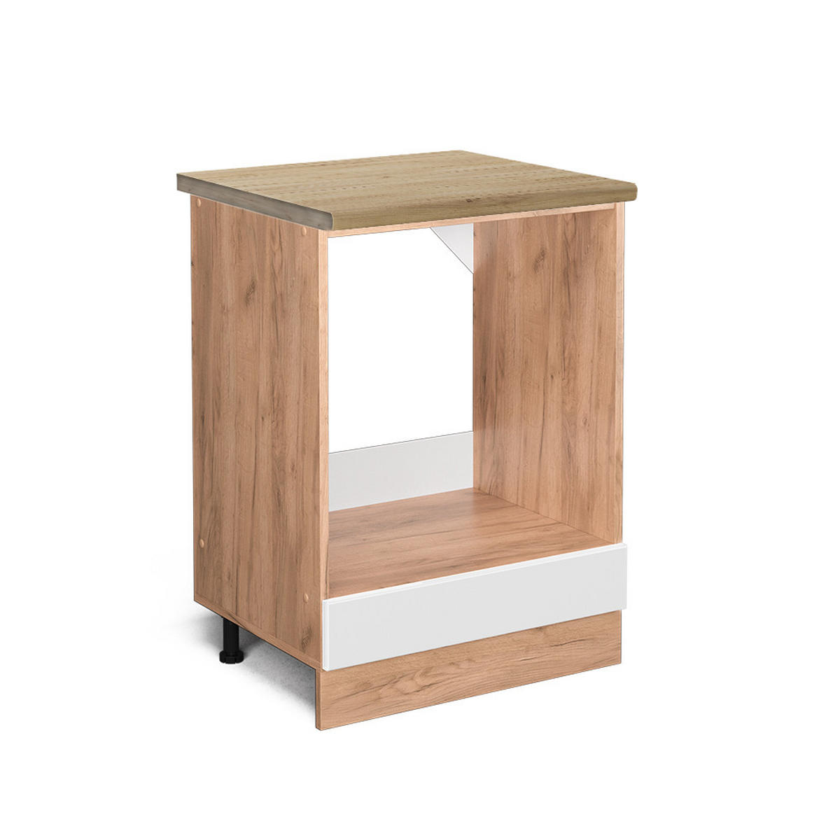 HERDUMBAUSCHRANK R-Line Weiß Hochglanz 60 cm, AP Eiche - Honigeiche/Weiß Hochglanz, Holzwerkstoff (60/81.6/60cm) - Vicco
