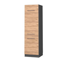 KÜCHENSCHRANK Fame-Line Goldkraft Eiche 60 cm - Anthrazit/Eiche Wotan, Holzwerkstoff (60/206.8/58.1cm) - Vicco