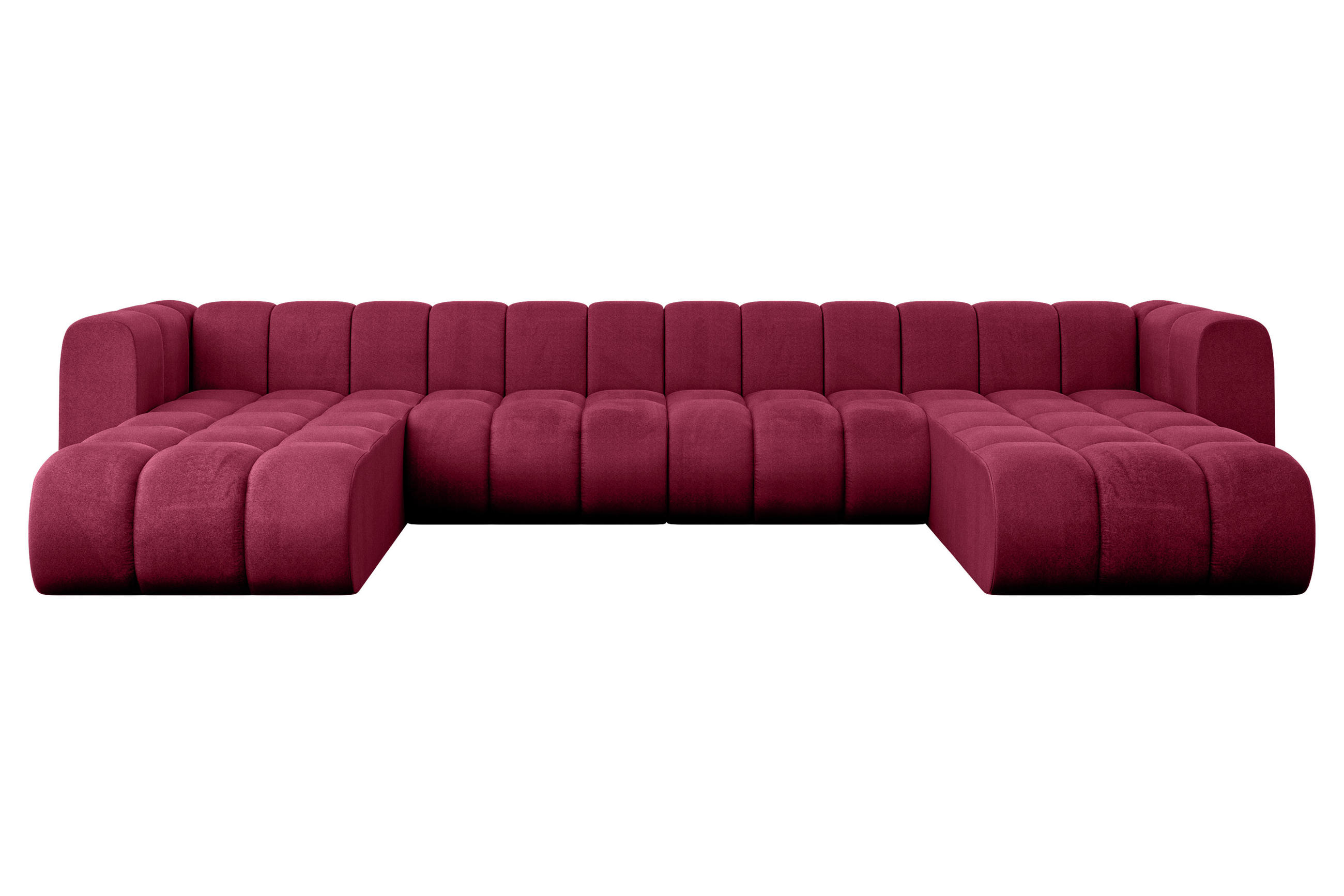 WOHNLANDSCHAFT modulares Sofa Joren-U2 - 410x177x70 cm Bordeauxrot - Bordeaux, Holzwerkstoff/Textil (410/70/177cm) - ALTDECOR