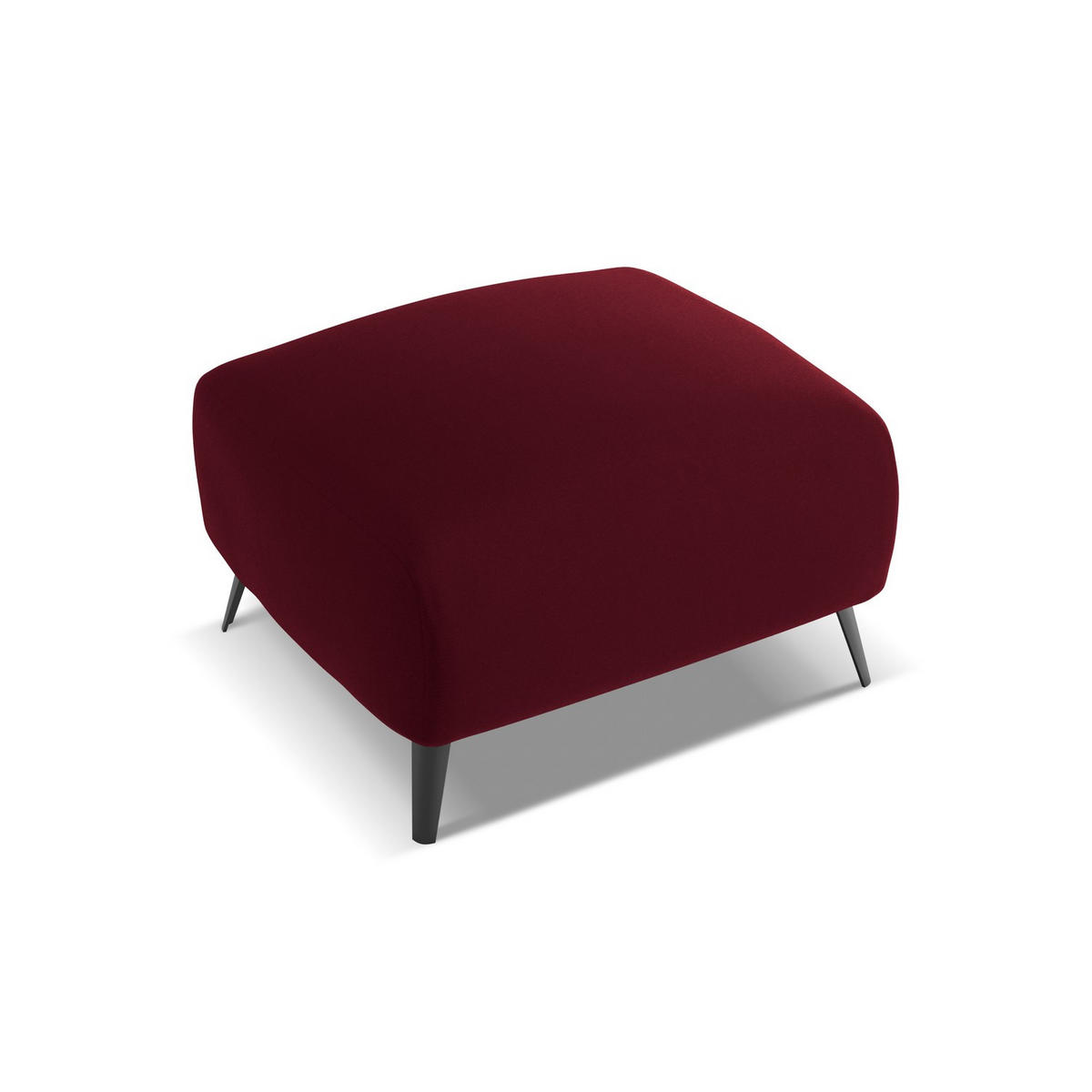 POUF Samt Stoff Rot - Bordeaux/Rot, Textil/Metall (65/44/65cm) - LaMiaSofa
